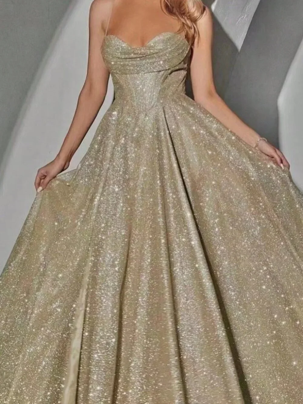 rose gold tube dress Sweetheart Corset Split Rose Gold Prom Dresses